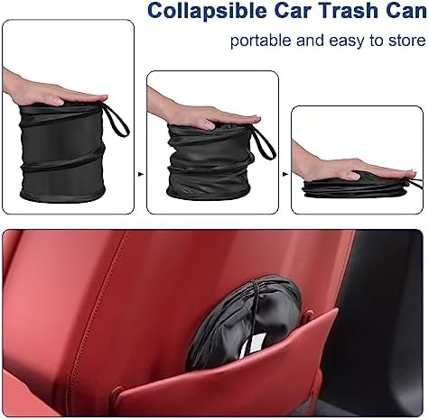 Car Trash Can, 2 Packs Mini Collapsible Pop-up Compact Garbage Can