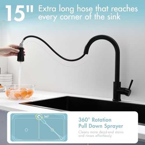 GIMILI Kitchen Faucet with Pull Down Sprayer