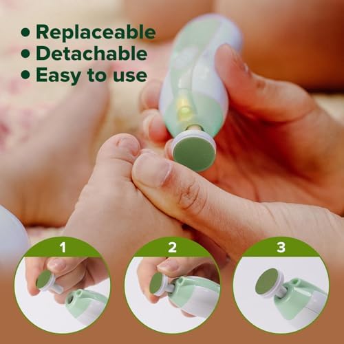 haakaa Electric Nail File Replacement Pads, Suitable for 12+Months, Matcha