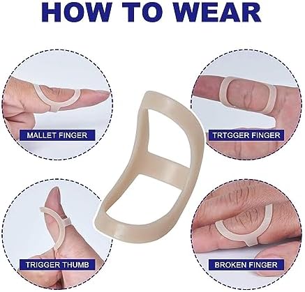 Soft Home 6 Pack Oval Finger Splints Waterproof Finger Splint for Arthritis, Trigger Finger,Mallet Fingers - Trigger Finger splints For Thumb, Index, Middle, Pinky or Ring Finger