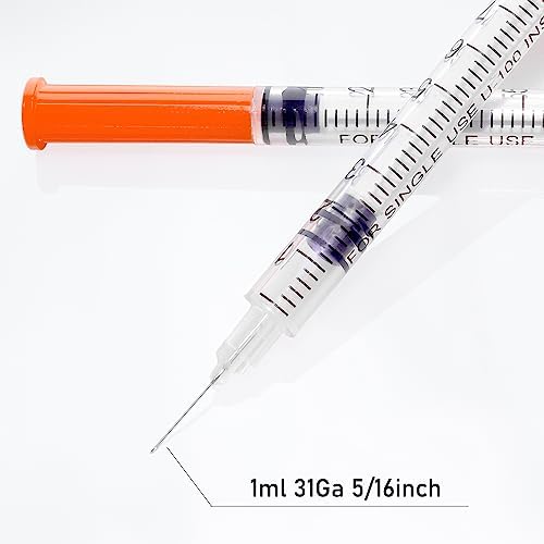U-100 1ml 31 Gauge 5/16" Syringe, Individually Packed 100 PACK