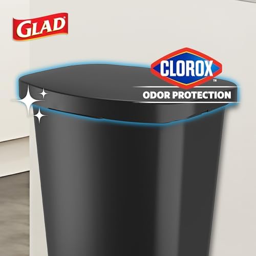 Glad Premium Trash Can with Clorox Odor Protection, 13 Gallon, Black