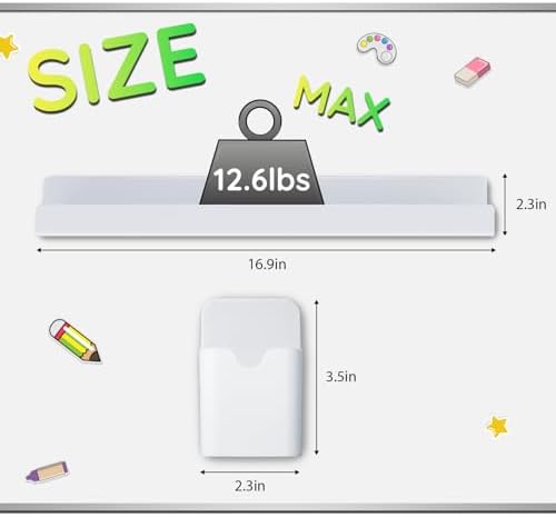 2 Pcs Magnetic Book Shelf for Whiteboard with Magnetic Pen Holder
