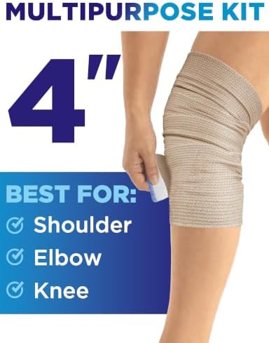 Premium Elastic Bandage Wrap - 6pack (2x2in, 2x3in, 2x4in) - Self-Closing