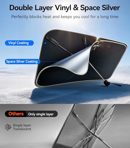 2026 Upgraded Nmoiss True Dual Layer Air Cool Windshield Sun Shade Umbrella