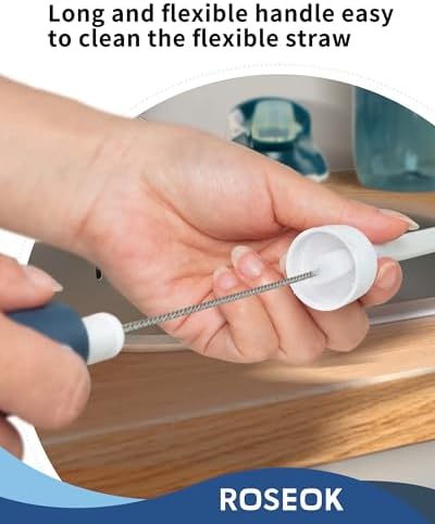 ROSEOK Bottle Brush with Straw Cleaner Brush, 2 in 1, Nylon Bristles