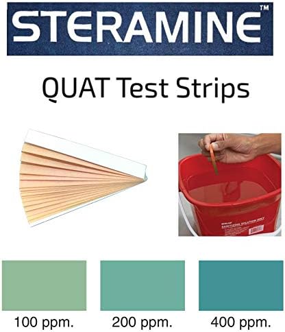 2 Bottles Steramine Sanitizer Tablets, 300 Count + 15x QT-10 Test Strips