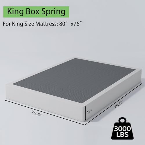 ALDRICH Box Springs King Size 9 Inch Heavy Duty Metal Mattress Foundation