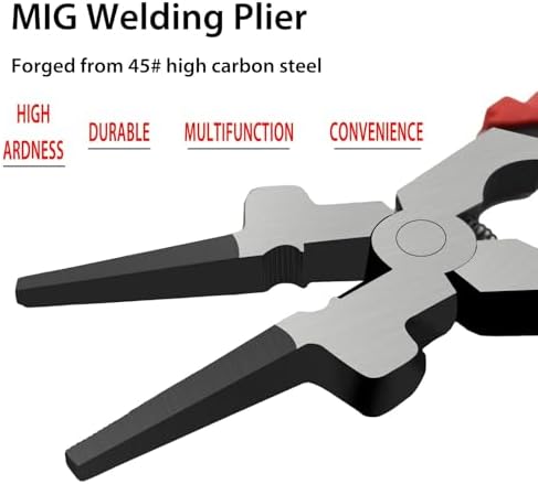8" MIG Welding Pliers with Insulated Handle - Multifunction Carbon Steel Pliers for Welding and Wire Cutting