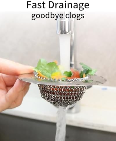 Reversible Kitchen Sink Drain Strainer Basket, Fits Sink & Garbage Disposal