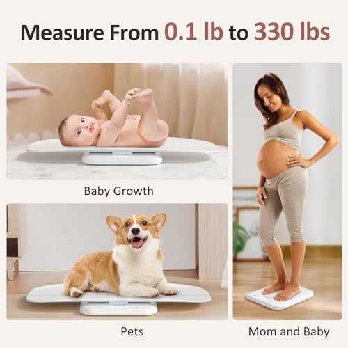GROWNSY Digital Baby Scale & Pet Scale Up to 330 lbs, White