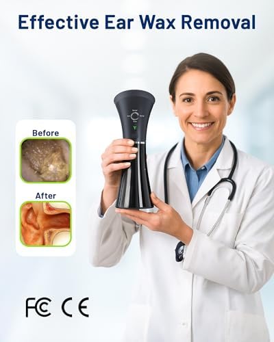 KAUGIC Ear Wax Removal, Self-Collecting Electric Flush Kit, Black