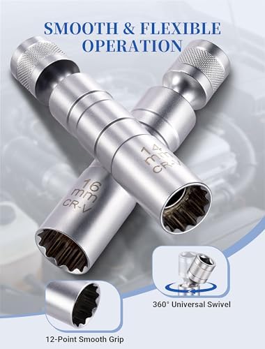 SARDVISA 14mm & 16mm Spark Plug Socket Set for 9/16" & 5/8" Spark Plugs