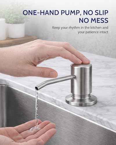 LUFEIDRA Pull-Down Kitchen Faucet with Soap Dispenser, Brushed Nickel