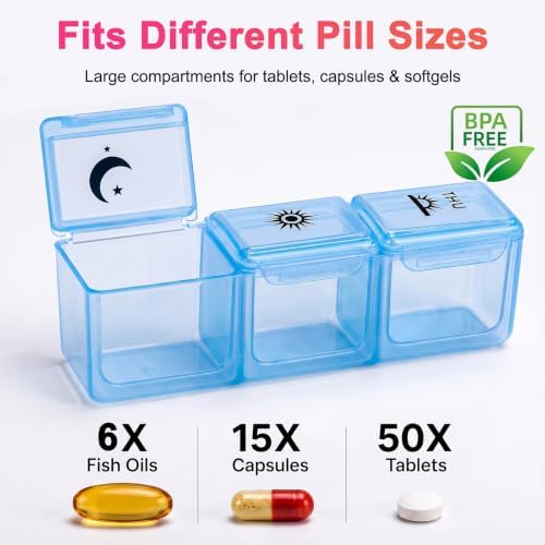 Weekly Pill Organizer, 3-Times-A-Day 7 Day Pill Box