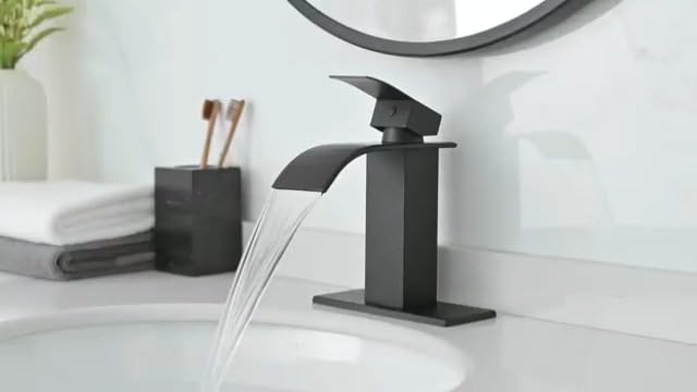 Bathroom Faucet Brushed Nickel Waterfall Single Handle Vanity Faucet
