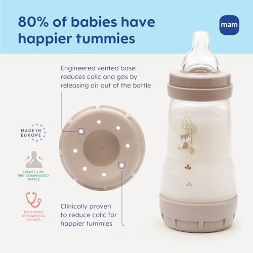 MAM 9oz Easy Start Anti-Colic+ Vented Baby Bottle, 2+ Months, 2 Pk, Unisex