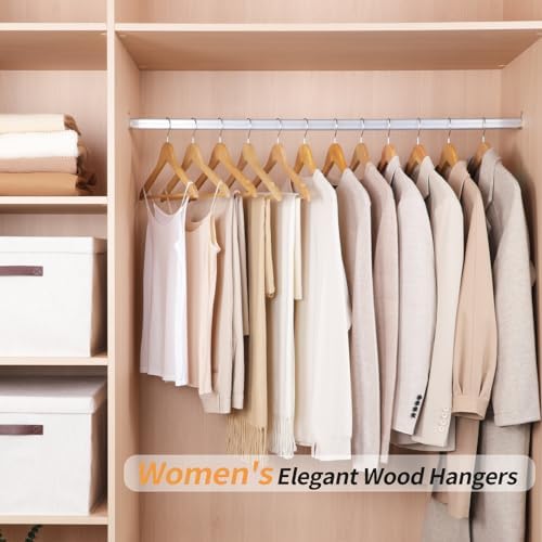 Amazon Basics Wood Suit Clothes Hangers for Closet Organizer, Natural, 20-Pack