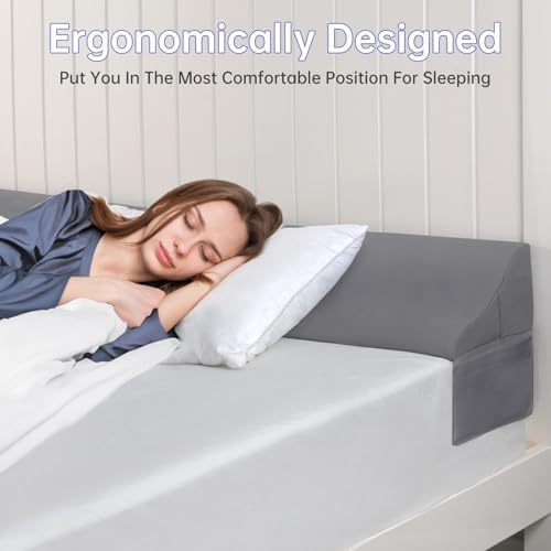 Vekkia King Size Bed Wedge Pillow for Headboard,Bed Wedge Gap Filler(0-6")