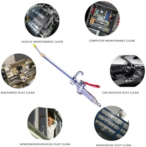 High Volume Industrial Air Blow Gun, 17-26 Inch Extensible Steel Nozzle