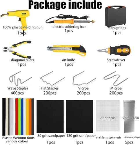 Plastic Welder,2 in 1 Plastic Welding Kit,Hot Stapler Car Bumper Repair Kit