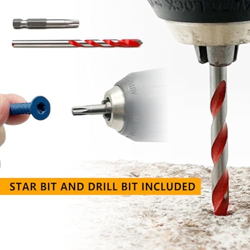 3/16" x 1-1/4" Concrete Screws, Anchoring to Masonry, Brick, Block, Cement or Stucco, 30PCS