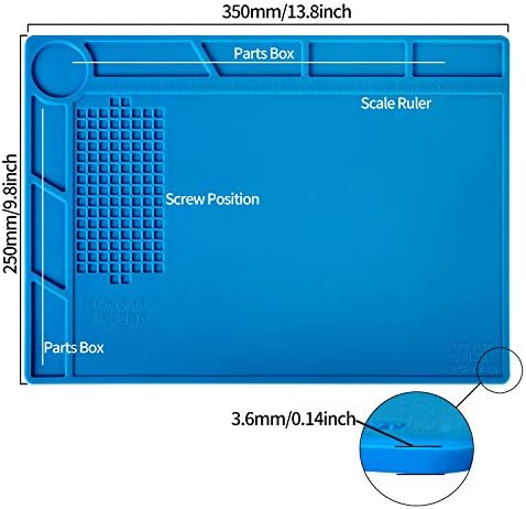 Kaisi S130 Insulation Silicone Soldering Mat Repair Mat, Silicone Work Mats