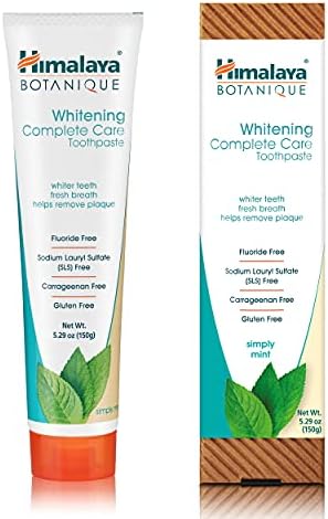 Himalaya Botanique Whitening Complete Care Toothpaste, Mint 4 Pack, 5.29 Oz
