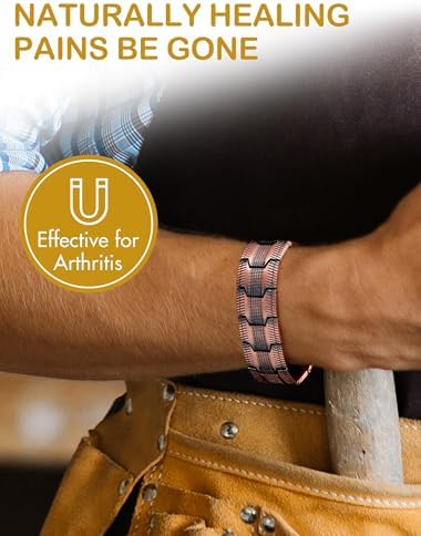 Feraco Copper Magnetic Bracelets for Men,Pure Copper Jewelry Gift