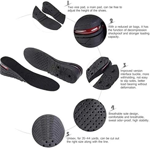 Height Increase Insoles Air Taller Cushion Shoes Insoles 4-Layer Heel Insert for Men