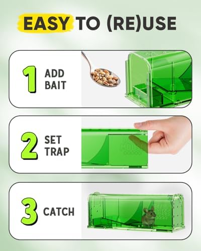 Motel Mouse Humane No Kill Mouse Traps Live Catch & Release - 4 Pack