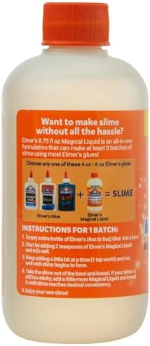 Elmer's Magical Liquid, Slime Activator Solution, Updated Formula for Double Slime Output, Safe, Washable, 8.75 fl oz - Kids Activity, Arts & Crafts, #1 Teacher Brand