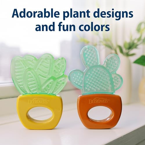 Dr. Brown's AquaCool Water-Filled Teether, House Plants, 3m+, 2-Pack