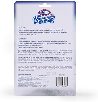 Clorox Fraganzia Stick-On Gel Fresheners, Lavender Eucalyptus, 6 Count