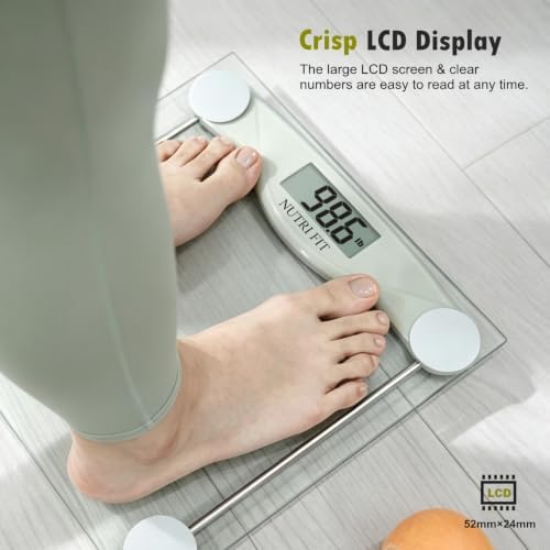 NUTRI FIT Digital Bathroom Scale for Body Weight Precision Weighing Scale