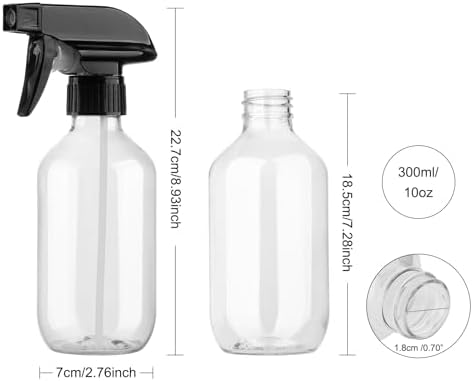 Spray Bottles 2Pack 10oz Fine Mist Empty Squirt Bottle for Cleaning
