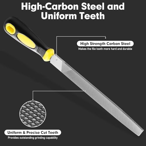 8 Inch Flat Hand Metal File,Durable Metal Files for Steel,Wood File