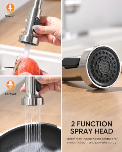 Kitchen Faucet with Pull Down Sprayer Brushed Nickel