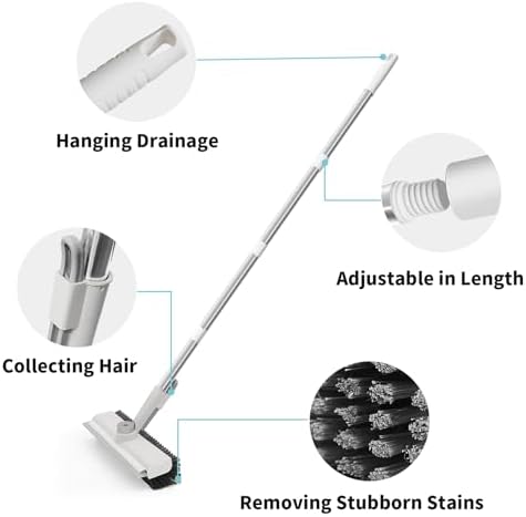 AIR U+ Floor Scrub Brush with Long Handle, 3 in 1 Floor Scrubber