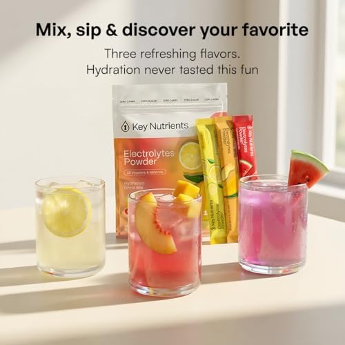 KEY NUTRIENTS Multivitamin Electrolyte Packets, No Sugar Variety Pack, 10Ct