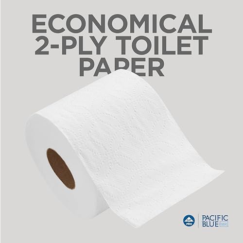Georgia-Pacific Pacific Blue Basic 2-Ply Embossed Toilet Paper,19880/01, 550 Sheets Per Roll, 80 Rolls Per Case
