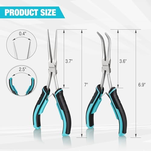 DURATECH 2PCS 7" Long Reach Needle Nose Pliers Set