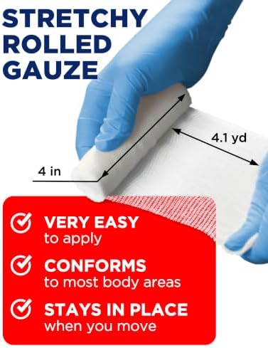 Medical Gauze Rolls – 24pk – 4" x4.1yd – Soft and Breathable Gauze Bandage