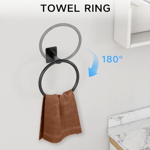 KLJKPA Black Bathroom Accessories Set, 4-Piece Bathroom Hardware Set