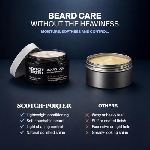 Scotch Porter Conditioning Beard Balm for Men, Warm Spice & Musk