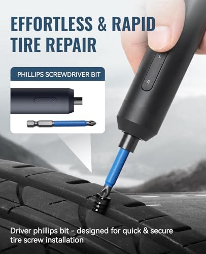 AUTOWN Tire Repair Kit with Tire Plug Screw Type, Heavy Duty Emergency Tool