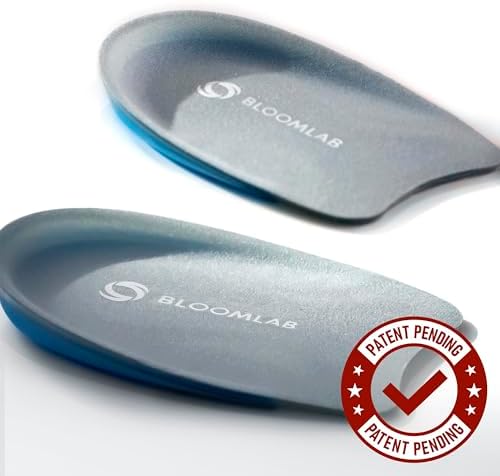 BloomLab Gel Heel Cups for Heel Pain Relief, Plantar Fasciitis, 2 Pack