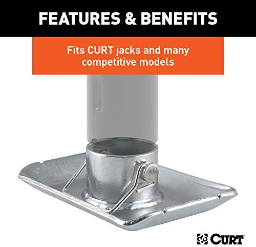 CURT 28272 Trailer Jack Foot, Fits 2-Inch Diameter Tube, Supports 2,000 lbs