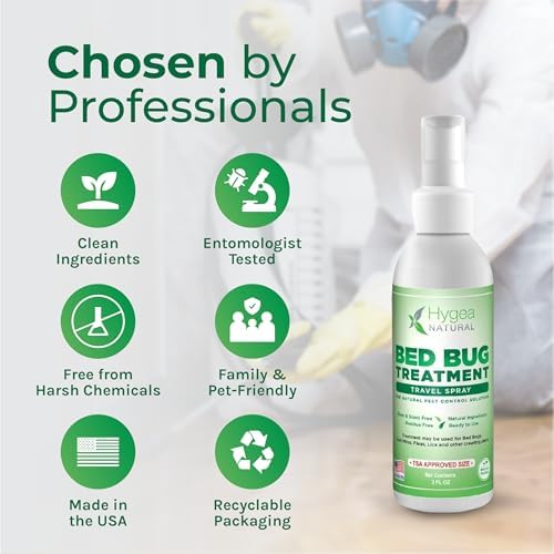 Travel Bed Bug Spray Killer for Mattress, TSA Approved, Lice & Mite, 3oz