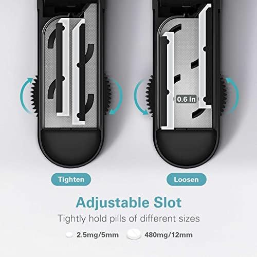 DEPAD Pill Cutter Splitter for Small and Tiny Pills, Pill Splitter for Cutting Multiple Pills with Adjustable Bars & Hidden Blade, Safely Cuts Small or Large Tablets for Seniors & Pets